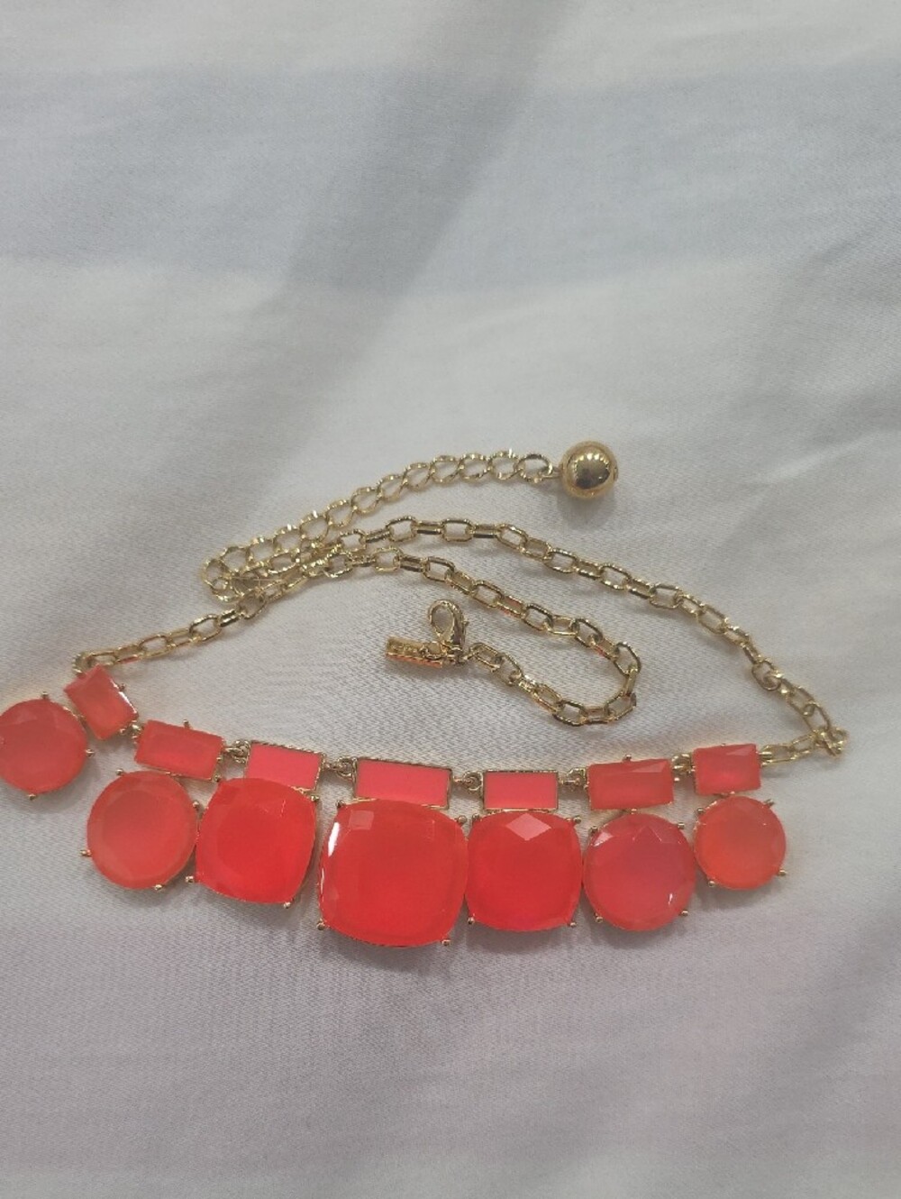 kate spade ny "cause a stir" necklace collar neon pink coral salmon New WOT
